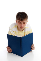 Boy reading learning studying