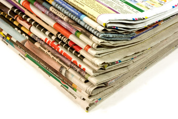 stack of newspapers