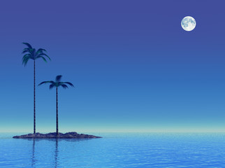 Twilight at tropical sea