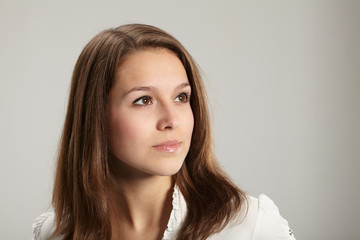 Naklejka premium Portrait of young pretty woman