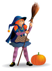 Girl in witch costume