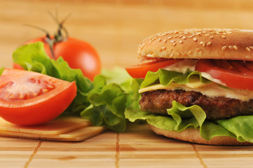 hamburger with cutlet