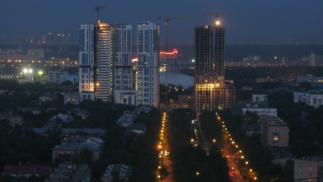 Moscow at night, view from roof