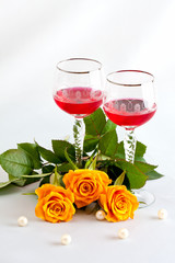 Wine with rose