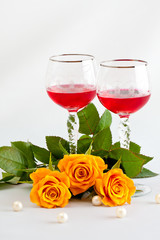 Wine with rose