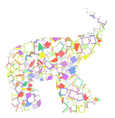 African elephants silhouette design from many bubbles