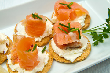 tartine al salmone affumicato