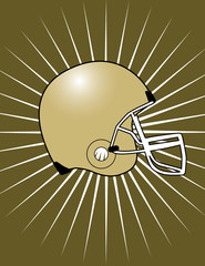Brown Football Helmet with Starburst Background! Vector eps