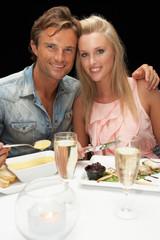 Young couple in restaurant