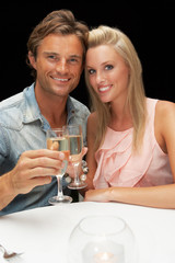 Young couple in restaurant