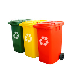 Colorful Recycle Bins Isolated
