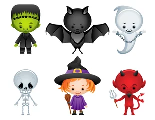 Abwaschbare Fototapete Kreaturen Halloween-Symbole