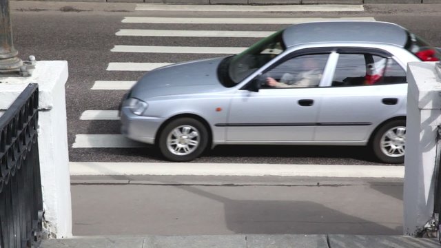 Several cars drove over pedestrian crossing at high speed