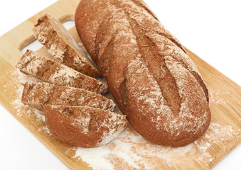 Fresh bread with ear of wheat