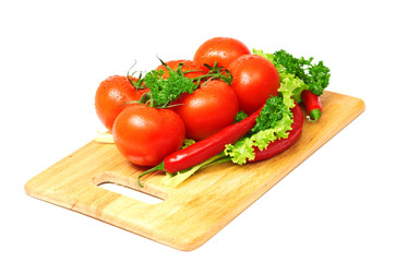 Composition with raw vegetables