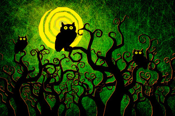 Grunge textured Halloween night background © tigger11th