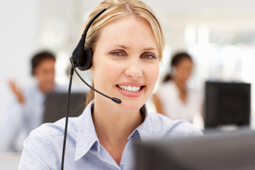 Businesswoman wearing headset