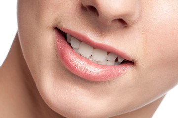 Close-up lips of beauty young woman