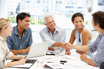 Mixed group in business meeting