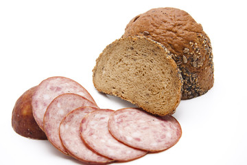 Brot mit Presskopf geschnitten