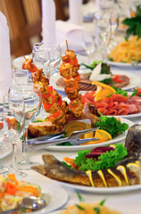 Table set for an event party or wedding reception