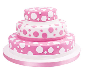 Pink spotted sugar paste cake