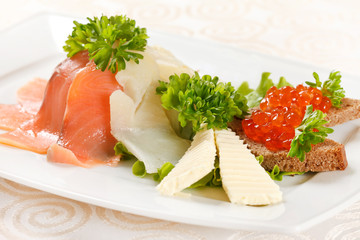 appetizer with smoked salmon