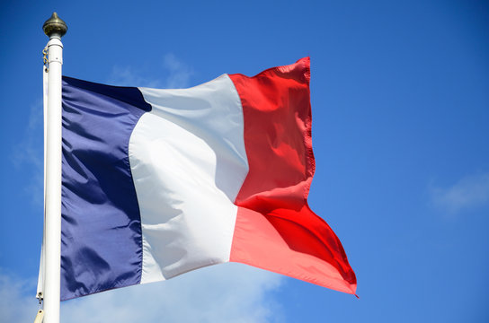 French Flag blowing in the wind