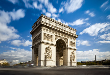 Fototapeta na wymiar Arc de Triomphe Champs Elysees Paryż Francja