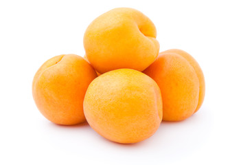 Apricots isolated on a white background