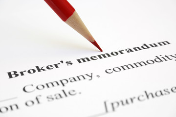 Fototapeta premium Broker memorandum