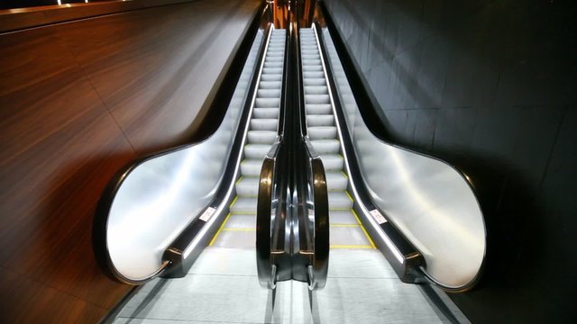 Close-up of empty escalator