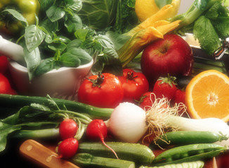 still life of a various mix of vegetables