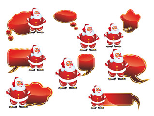 Clouds Santa Labels Set