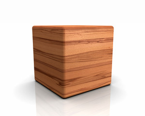3D Holzwürfel abgerundet - Buche Kern