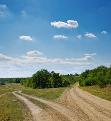 Fototapeta na wymiar dwie drogi wiejskie przejść do horyzontu zgodnie z nieba
