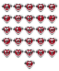 3d alphabet of hearts set abc