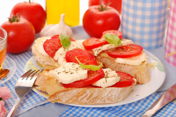 crostini with caprese for breakfast