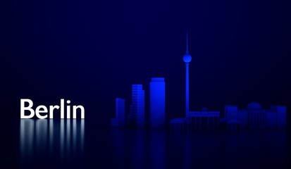 Berlin Modell blau beleuchtet