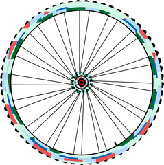 Bicycle wheels isolated on white background. vector - obrazy, fototapety, plakaty