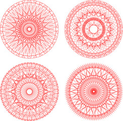 Guilloche elements for diploma or certificate vector