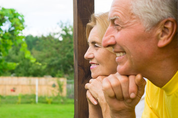 elderly couple outdoors