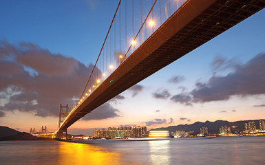 Tsing ma bridge sunset,Hongkong