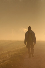 man on his way
