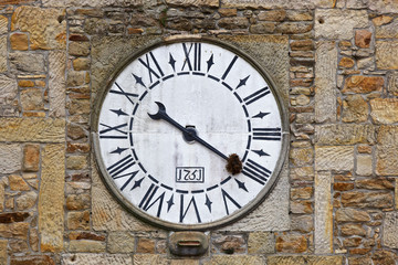 Lastres Tower clock close up