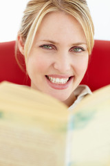 Woman reading book
