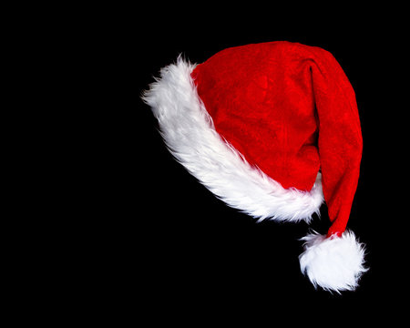 santa's hat isolated on black background