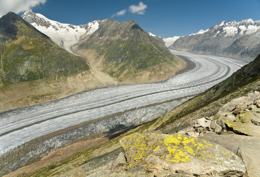 Aletch glacier in Switzerland