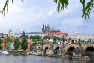 Obraz premium Prague Castle and Charles Bridge in Prague