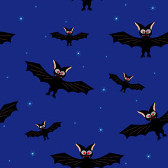 Bat in a dark blue sky